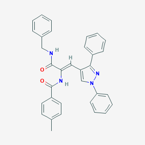 molecular formula C33H28N4O2 B412889 N-[1-[(benzylamino)carbonyl]-2-(1,3-diphenyl-1H-pyrazol-4-yl)vinyl]-4-methylbenzamide 