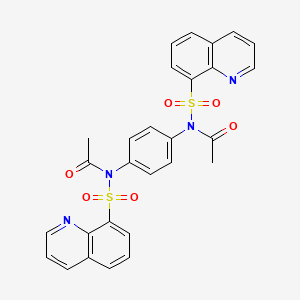 molecular formula C28H22N4O6S2 B4128904 N-[4-[acetyl(quinolin-8-ylsulfonyl)amino]phenyl]-N-quinolin-8-ylsulfonylacetamide 