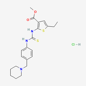 molecular formula C21H28ClN3O2S2 B4128911 Methyl 5-ethyl-2-[[4-(piperidin-1-ylmethyl)phenyl]carbamothioylamino]thiophene-3-carboxylate;hydrochloride 