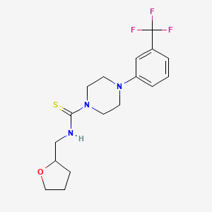 molecular formula C17H22F3N3OS B4128934 N~1~-(TETRAHYDRO-2-FURANYLMETHYL)-4-[3-(TRIFLUOROMETHYL)PHENYL]TETRAHYDRO-1(2H)-PYRAZINECARBOTHIOAMIDE 