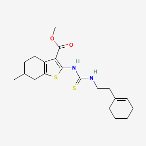 molecular formula C20H28N2O2S2 B4128942 Methyl 2-({[2-(cyclohex-1-en-1-yl)ethyl]carbamothioyl}amino)-6-methyl-4,5,6,7-tetrahydro-1-benzothiophene-3-carboxylate 