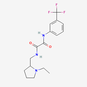 molecular formula C16H20F3N3O2 B4128953 N-[(1-ethylpyrrolidin-2-yl)methyl]-N'-[3-(trifluoromethyl)phenyl]oxamide 