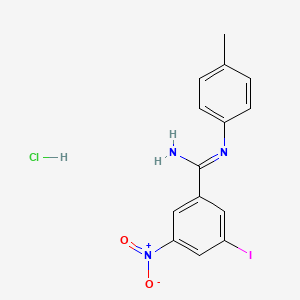 molecular formula C14H13ClIN3O2 B4128963 3-iodo-N'-(4-methylphenyl)-5-nitrobenzenecarboximidamide;hydrochloride 