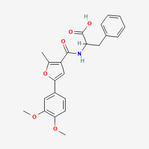 molecular formula C23H23NO6 B4129136 2-{[5-(3,4-DIMETHOXYPHENYL)-2-METHYLFURAN-3-YL]FORMAMIDO}-3-PHENYLPROPANOIC ACID 