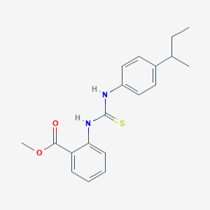 molecular formula C19H22N2O2S B4129140 Methyl 2-({[4-(butan-2-yl)phenyl]carbamothioyl}amino)benzoate 