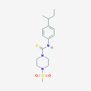 molecular formula C16H25N3O2S2 B4129147 N-[4-(butan-2-yl)phenyl]-4-(methylsulfonyl)piperazine-1-carbothioamide 
