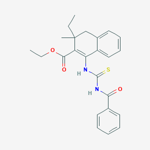 molecular formula C24H26N2O3S B412916 Ethyl 1-{[(benzoylamino)carbothioyl]amino}-3-ethyl-3-methyl-3,4-dihydro-2-naphthalenecarboxylate CAS No. 328070-75-3