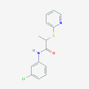 molecular formula C14H13ClN2OS B4129210 N-(3-chlorophenyl)-2-(pyridin-2-ylsulfanyl)propanamide 
