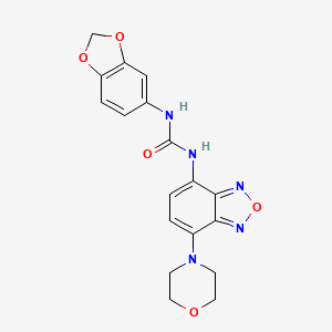 molecular formula C18H17N5O5 B4129257 N-(1,3-BENZODIOXOL-5-YL)-N'-(7-MORPHOLINO-2,1,3-BENZOXADIAZOL-4-YL)UREA 