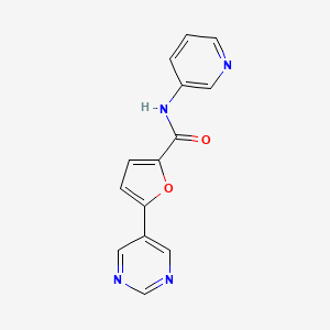 molecular formula C14H10N4O2 B4129275 N-pyridin-3-yl-5-pyrimidin-5-ylfuran-2-carboxamide 