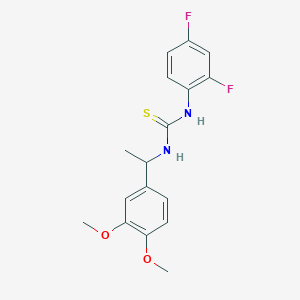 molecular formula C17H18F2N2O2S B4129322 1-(2,4-Difluorophenyl)-3-[1-(3,4-dimethoxyphenyl)ethyl]thiourea 