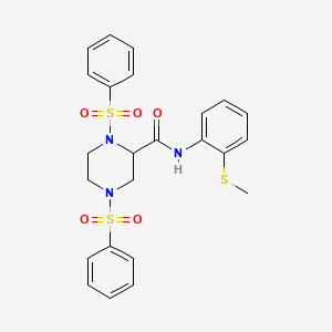 molecular formula C24H25N3O5S3 B4129344 1,4-bis(benzenesulfonyl)-N-(2-methylsulfanylphenyl)piperazine-2-carboxamide 