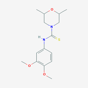 molecular formula C15H22N2O3S B4129384 N-(3,4-dimethoxyphenyl)-2,6-dimethylmorpholine-4-carbothioamide 