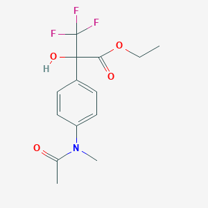 molecular formula C14H16F3NO4 B412948 Ethyl 2-{4-[acetyl(methyl)amino]phenyl}-3,3,3-trifluoro-2-hydroxypropanoate 