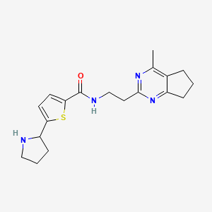 molecular formula C19H24N4OS B4129547 N-[2-(4-methyl-6,7-dihydro-5H-cyclopenta[d]pyrimidin-2-yl)ethyl]-5-pyrrolidin-2-ylthiophene-2-carboxamide 