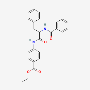 molecular formula C25H24N2O4 B4129618 Ethyl 4-[(2-benzamido-3-phenylpropanoyl)amino]benzoate 