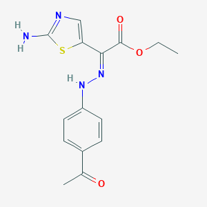 molecular formula C15H16N4O3S B412970 Ethyl [(4-acetylphenyl)hydrazono](2-amino-1,3-thiazol-5-yl)acetate 