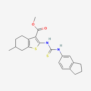 molecular formula C21H24N2O2S2 B4129725 methyl 2-[(2,3-dihydro-1H-inden-5-ylcarbamothioyl)amino]-6-methyl-4,5,6,7-tetrahydro-1-benzothiophene-3-carboxylate 