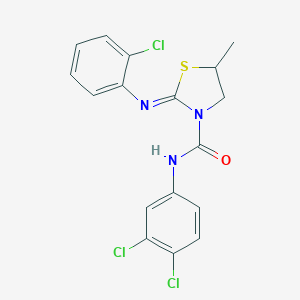molecular formula C17H14Cl3N3OS B412981 2-[(2-chlorophenyl)imino]-N-(3,4-dichlorophenyl)-5-methyl-1,3-thiazolidine-3-carboxamide CAS No. 306765-21-9