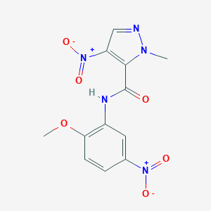 molecular formula C12H11N5O6 B412987 N-(2-methoxy-5-nitrophenyl)-1-methyl-4-nitro-1H-pyrazole-5-carboxamide 