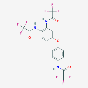 molecular formula C18H10F9N3O4 B412988 N-(4-{3,4-bis[(trifluoroacetyl)amino]phenoxy}phenyl)-2,2,2-trifluoroacetamide 