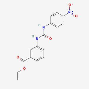 molecular formula C16H15N3O5 B4129946 ETHYL 3-{[(4-NITROANILINO)CARBONYL]AMINO}BENZOATE 