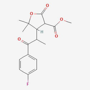 molecular formula C17H19FO5 B4129994 Methyl 4-[1-(4-fluorophenyl)-1-oxopropan-2-yl]-5,5-dimethyl-2-oxotetrahydrofuran-3-carboxylate 