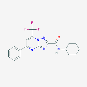 molecular formula C19H18F3N5O B413000 N-cyclohexyl-5-phenyl-7-(trifluoromethyl)[1,2,4]triazolo[1,5-a]pyrimidine-2-carboxamide 