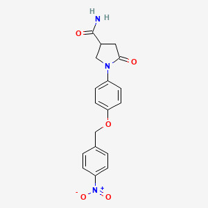 molecular formula C18H17N3O5 B4130093 1-{4-[(4-Nitrobenzyl)oxy]phenyl}-5-oxopyrrolidine-3-carboxamide 
