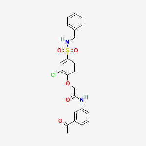 molecular formula C23H21ClN2O5S B4130117 N-(3-acetylphenyl)-2-[4-(benzylsulfamoyl)-2-chlorophenoxy]acetamide 