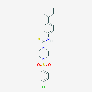 molecular formula C21H26ClN3O2S2 B4130165 N-[4-(butan-2-yl)phenyl]-4-[(4-chlorophenyl)sulfonyl]piperazine-1-carbothioamide 