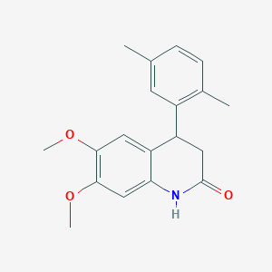 molecular formula C19H21NO3 B4130190 4-(2,5-DIMETHYLPHENYL)-6,7-DIMETHOXY-1,2,3,4-TETRAHYDROQUINOLIN-2-ONE 