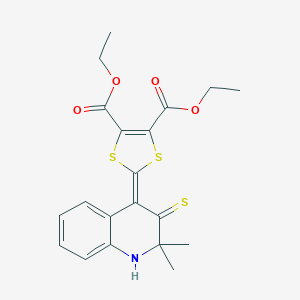 molecular formula C20H21NO4S3 B413021 diethyl 2-(2,2-dimethyl-3-thioxo-2,3-dihydro-4(1H)-quinolinylidene)-1,3-dithiole-4,5-dicarboxylate CAS No. 296272-69-0