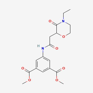molecular formula C18H22N2O7 B4130238 Dimethyl 5-{[(4-ethyl-3-oxomorpholin-2-yl)acetyl]amino}isophthalate 
