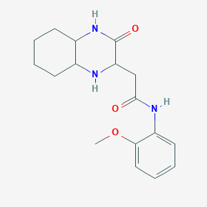 molecular formula C17H23N3O3 B4130264 N-(2-methoxyphenyl)-2-(3-oxodecahydroquinoxalin-2-yl)acetamide 