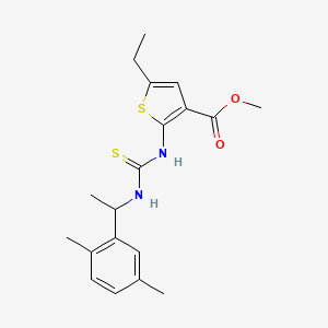 molecular formula C19H24N2O2S2 B4130406 Methyl 2-({[1-(2,5-dimethylphenyl)ethyl]carbamothioyl}amino)-5-ethylthiophene-3-carboxylate 