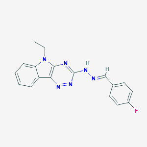 molecular formula C18H15FN6 B413042 4-fluorobenzaldehyde (5-ethyl-5H-[1,2,4]triazino[5,6-b]indol-3-yl)hydrazone 