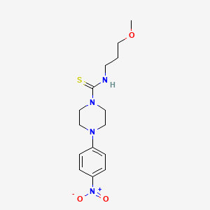 molecular formula C15H22N4O3S B4130436 N-(3-METHOXYPROPYL)-4-(4-NITROPHENYL)TETRAHYDRO-1(2H)-PYRAZINECARBOTHIOAMIDE 