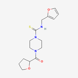 molecular formula C15H21N3O3S B4130521 N-(furan-2-ylmethyl)-4-(tetrahydrofuran-2-ylcarbonyl)piperazine-1-carbothioamide 