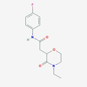 molecular formula C14H17FN2O3 B4130544 2-(4-ethyl-3-oxomorpholin-2-yl)-N-(4-fluorophenyl)acetamide CAS No. 443329-02-0
