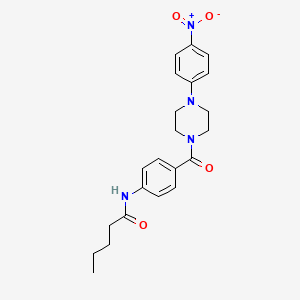 molecular formula C22H26N4O4 B4130577 N-(4-{[4-(4-NITROPHENYL)PIPERAZINO]CARBONYL}PHENYL)PENTANAMIDE 