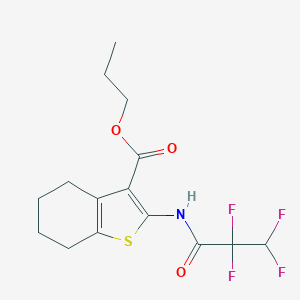 molecular formula C15H17F4NO3S B413058 Propyl 2-[(2,2,3,3-tetrafluoropropanoyl)amino]-4,5,6,7-tetrahydro-1-benzothiophene-3-carboxylate 