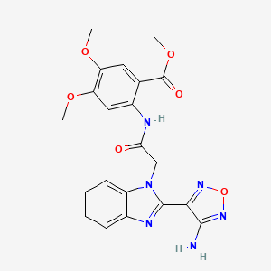 molecular formula C21H20N6O6 B4130657 METHYL 2-{2-[2-(4-AMINO-1,2,5-OXADIAZOL-3-YL)-1H-1,3-BENZODIAZOL-1-YL]ACETAMIDO}-4,5-DIMETHOXYBENZOATE 
