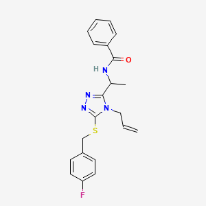 molecular formula C21H21FN4OS B4130758 N-(1-{5-[(4-fluorobenzyl)sulfanyl]-4-(prop-2-en-1-yl)-4H-1,2,4-triazol-3-yl}ethyl)benzamide 