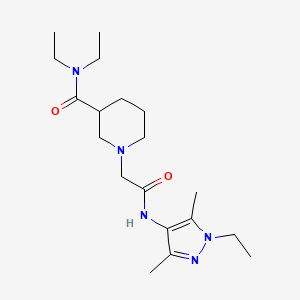 molecular formula C19H33N5O2 B4130773 N,N-diethyl-1-{2-[(1-ethyl-3,5-dimethyl-1H-pyrazol-4-yl)amino]-2-oxoethyl}piperidine-3-carboxamide 