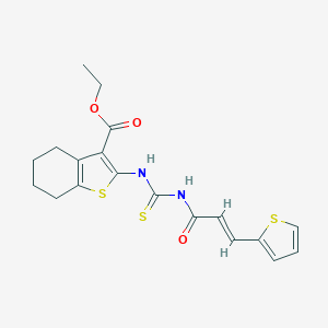 molecular formula C19H20N2O3S3 B413078 ethyl 2-[[(E)-3-thiophen-2-ylprop-2-enoyl]carbamothioylamino]-4,5,6,7-tetrahydro-1-benzothiophene-3-carboxylate CAS No. 325694-28-8