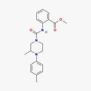 molecular formula C21H25N3O3 B4130885 METHYL 2-({[3-METHYL-4-(4-METHYLPHENYL)PIPERAZINO]CARBONYL}AMINO)BENZOATE 