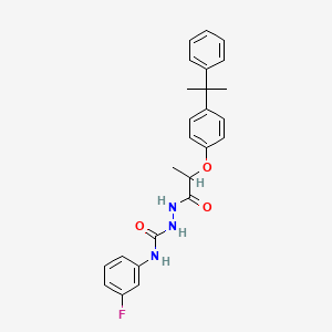 molecular formula C25H26FN3O3 B4130922 N-(3-fluorophenyl)-2-{2-[4-(2-phenylpropan-2-yl)phenoxy]propanoyl}hydrazinecarboxamide 