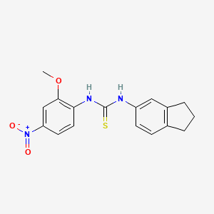molecular formula C17H17N3O3S B4130933 1-(2,3-dihydro-1H-inden-5-yl)-3-(2-methoxy-4-nitrophenyl)thiourea 