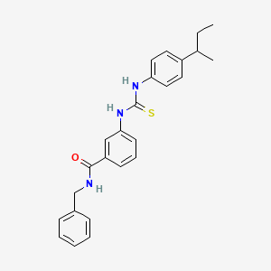 molecular formula C25H27N3OS B4130935 N-benzyl-3-({[4-(butan-2-yl)phenyl]carbamothioyl}amino)benzamide 